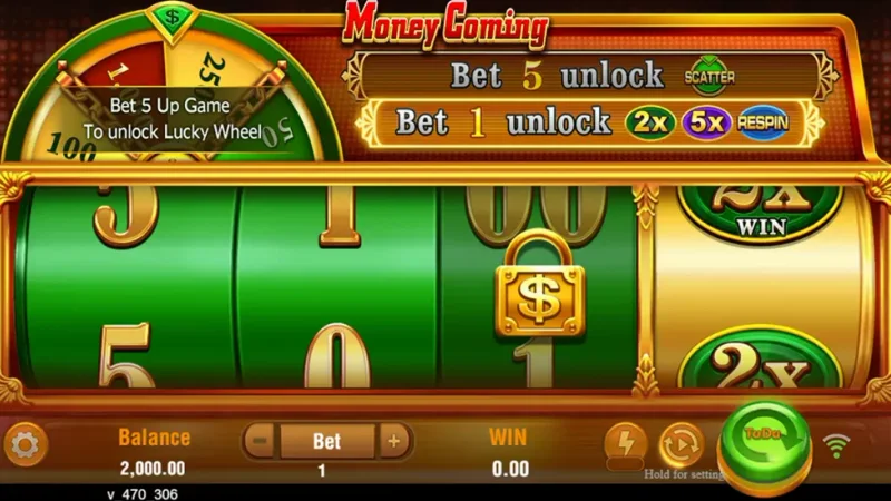 Money Coming JILI Slot Single Payline and Multiplier Wheel